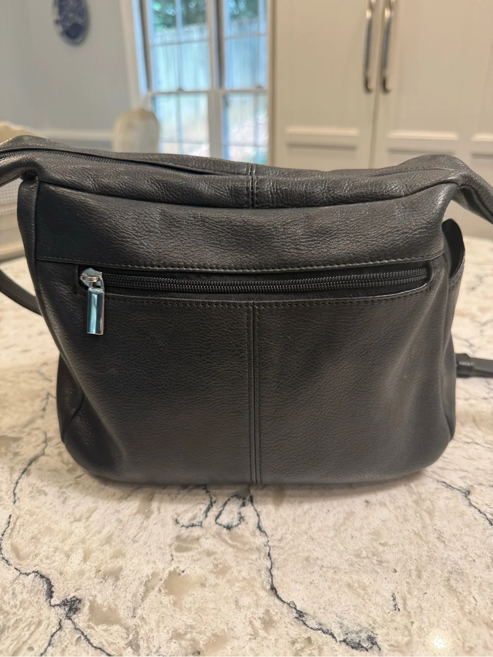Wilsons Leather Vintage Black Pebbled Leather Hobo Classic Shoulder Bag